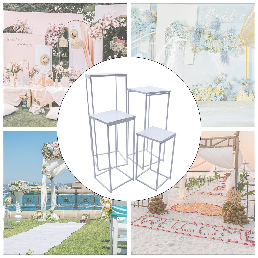 4x Metal Flower Rack Vase Stand Prop Geometric Column Wedding Party Decor 4-Size
