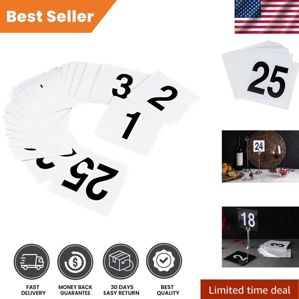 Lightweight 4″ x 4″ Double-Sided Table Numbers 1-25 – Perfect for Any Occasion