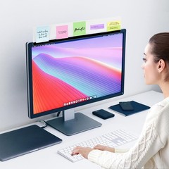 Yocoolfun Monitor Memo Board Top Mount,18″ Sticky Note 1 Piece Clear