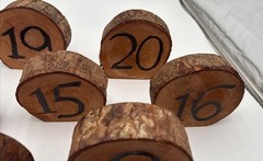 Rustic Wedding Table Number Wood Slices 1-20 Approx 4” T By 4” By 1.25” READ