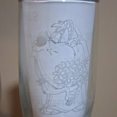 Warner Bros. Looney Tunes Wedded Bliss Wedding Champagne Flutes Set of 2 Mint