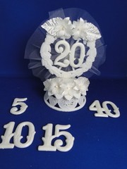 New Vintage Wilton Anniversary Years Caketop, years 5, 10, 15, 20, 40, #105-4257