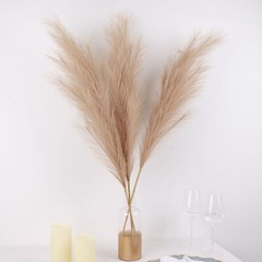 3 TAUPE 44″ ARTIFICIAL Pampas Grass SPRAYS Faux Plant STEMS Party Decorations