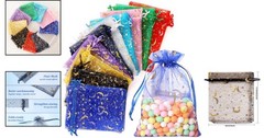 100 Luxurious Moon Star Organza Gift Bags – Ideal for Weddings & Special Events