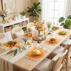 Rubtlamp 350-Pc Orange Gold Plastic Dinnerware Set for 50 Guests