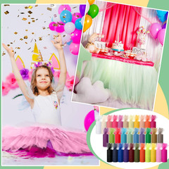 32 Colors Tulle Rolls Tulle Fabric 6 Inches by 25 Yards Rainbow Ribbon Netting N