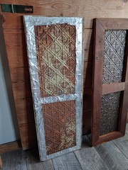 WEDDING Shutter-2 Handmade Reclaimed wood & Antique tin ceiling tile 42″ Barn