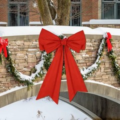 1 Pcs Large Retro Rust Red Coquette Bow for Backdrop 27.6×21.7» Big