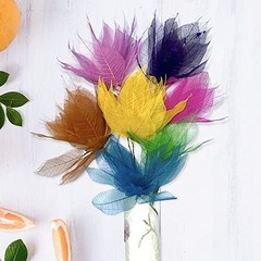 200 Pcs Small 2-3.5 Inches Natural Skeleton Leaves Rubber Tree Scrapbooking,