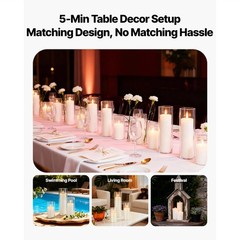 Uimoso Set of 24 Pillar Candles with Glass Vases, 2.6″x4.7″/5.9″/7.9″