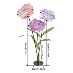 3 Heads Giant Artificial Flowers Wedding Artificial Flower Decoration Stand 29cm