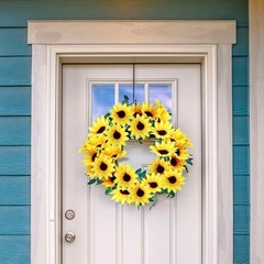 Wavwavw 50 Pcs Mini Artificial Sunflower Heads with Iron Stems for 1.77 Inch