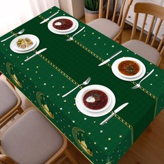 Childom 3 Pack Ramadan Table Cloth,Ramadan 54 x 108 inches, Eid Mubarak-green