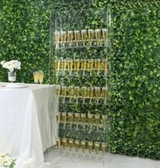 5-Tier Clear Acrylic Wine Glass Stemware Rack, 40 Champagne Flute Holder 5ft