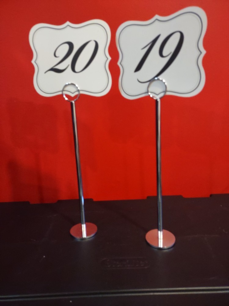 Tiger Chef Table Placeholder Stands NEW – 20 Pieces – 12″ Place Cards (1-25)