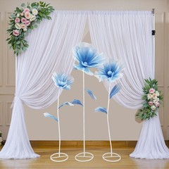 3pcs Blue Giant Artificial Flower 1.2/1.4/1.7m Decoration for Wedding Background