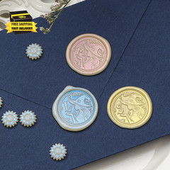 Wax Seal Stamp Kit, Witch Initial Letter a with 10 Colors Sealing Wax Beads, Com