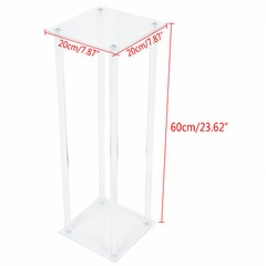 2Pcs Acrylic Flower Stand Column Vase Rack Centerpieces Tabletop Wedding Decor