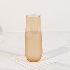 9 oz Amber Gold Stemless Plastic Champagne Flutes Disposable Party Tableware