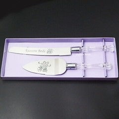 Boda Wedding Cuchillos De Pastel Cake Knife Server Set Nuestra Bodal Silver Bell