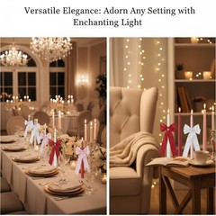 SRCVYLT 6 Pcs Valentines Candle Sticks Bow Taper Medium, pink red white