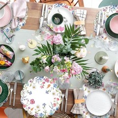 50Pcs Round Paper Placemats, 13.4 Inch Wildflower Disposable Floral Placemats