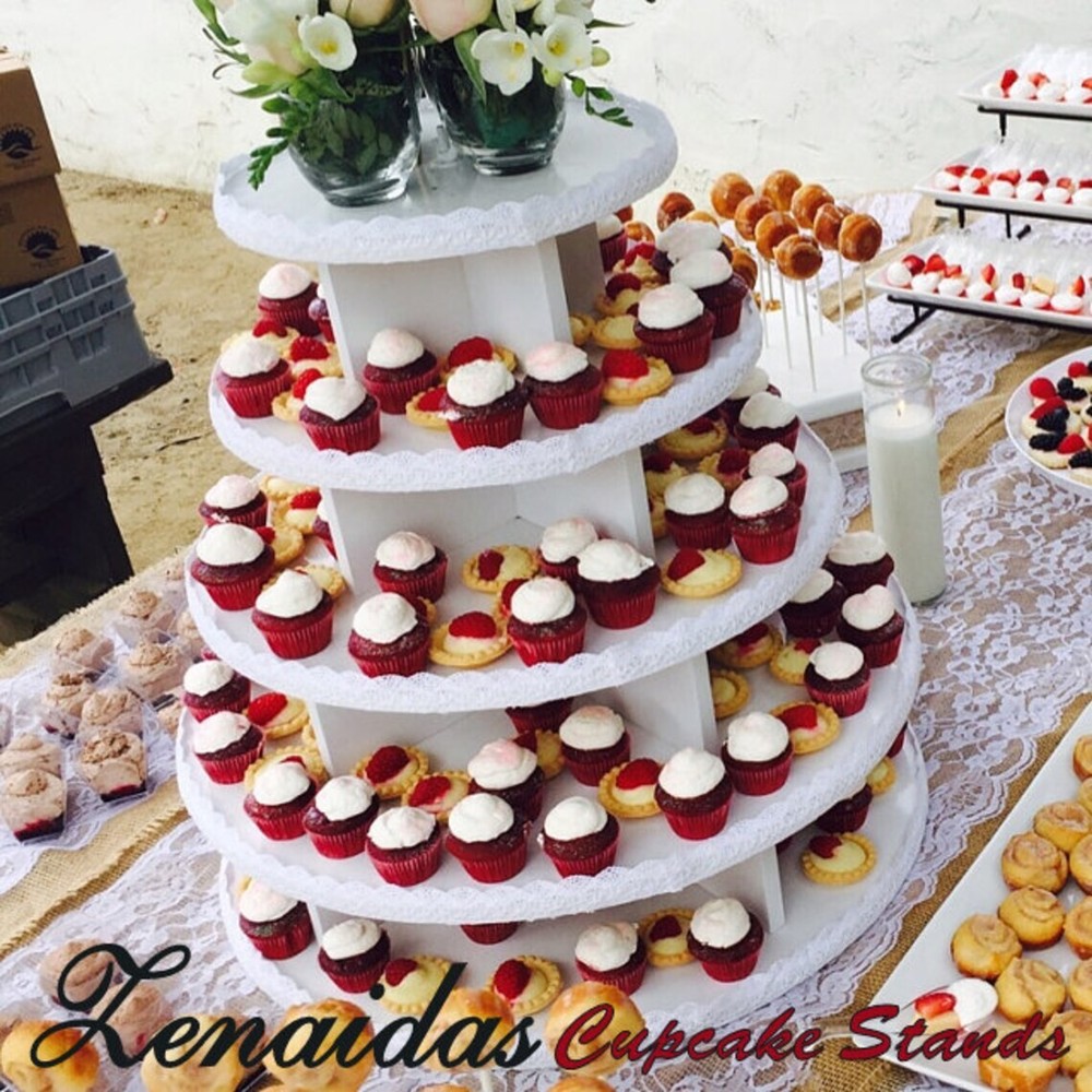 Cupcake Stand 5 Tier MDF Wood Cake Tower Dessert