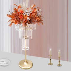 4-Tier Clear Gold Flower Stand for Wedding Event Decor Floor/Countertop