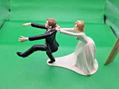 Humorous Wedding Figurine Cake Topper Reluctant Groom