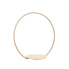 GOLD 33″ Wood with Round Geometric Metal Arch Cake Display Stand Decorations