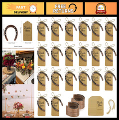 50Pcs Lucky Horseshoes Wedding Favors, Western Decor Party Supplies, Cowboy Them