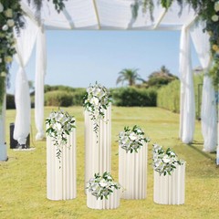 5pcs Cardboard Flowers Stands Milky White Flower Vase Stand Wedding Centerpieces