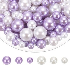 150 Pcs Pearl Bead for Vase Filler, 20/14/10mm Floating Bead(Light Purple White)