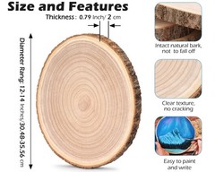 Large Wood Slices 8 Pcs 12-14 Inches Wood Rounds Natural Wood Slices for Cent…