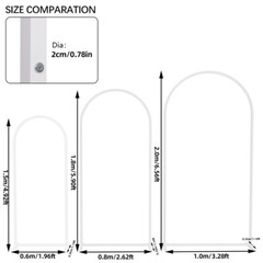 Large Wedding Arch Backdrop Set of 3 Metal White Arched Frame Stand Party Decor