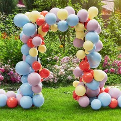 7.7Ft Wedding Arches Backdrop Stand Decor Garden Arch Trellis w/Planter Boxes