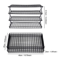 4-Tier Baking Cookie Cake Display Rack Cooling Shelf Gourmet Food Storage Holder