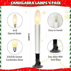 4 PK Electric Window Candles, 9 Inch Christmas Window 4 Pack 1 Lights-nickel
