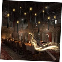 Flameless Floating Candles with Wand，12 Pcs Magic LED Hanging Black-12pcs