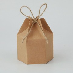 50Pcs Lantern Kraft Gift Box Hex Paper Gift Box Kraft Paper Package Box