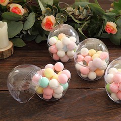 12 CLEAR 4 oz Mini Egg Shaped Plastic Dessert CUPS Party Events Home Decorations