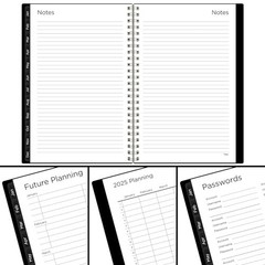 Planner, Weekly & Monthly, 15-Month, 5-1/2″ x 8-1/2″, 5.5″ x 8.5″ Black 2025