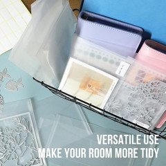 6PCS Scrapbook Paper Storage and 30 Pieces 7X5 Inches Clear Stamp & Die Plastic