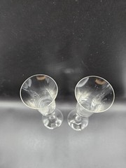 Gorham Amore Hearts Toasting Champagne Flute Glasses Pair Wedding Valentine Day