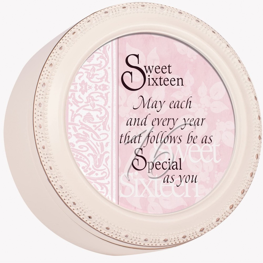 Cottage Garden Sweet Sixteen May Every Year be Special Ivory Rope Trim Petite…