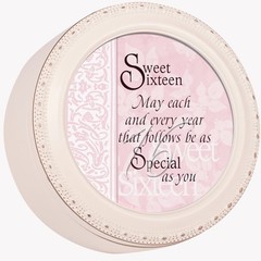 Cottage Garden Sweet Sixteen May Every Year be Special Ivory Rope Trim Petite…