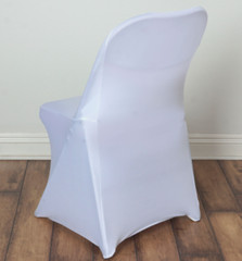 White Spandex Folding Chair Cover Wedding Party 50 pcs