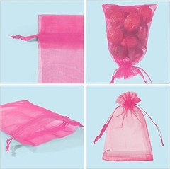 ANZNKU 50 Pack Hot Pink Organza Bags 4 x 6 1 Count (Pack of 50),