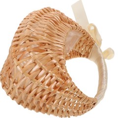 Reusable Woven Willow Flower Basket for Ceremony with Large Capacity and Handle
