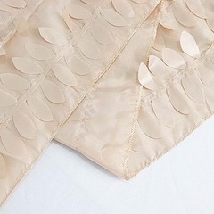 BalsaCircle 132-Inch Beige Taffeta Round Tablecloth Leaf 132″ (Round),